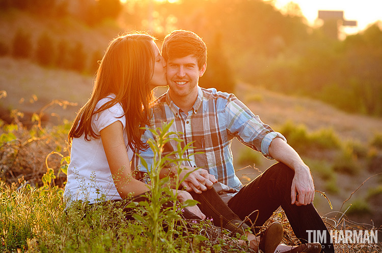 Atlanta engagement pictures with skyline view