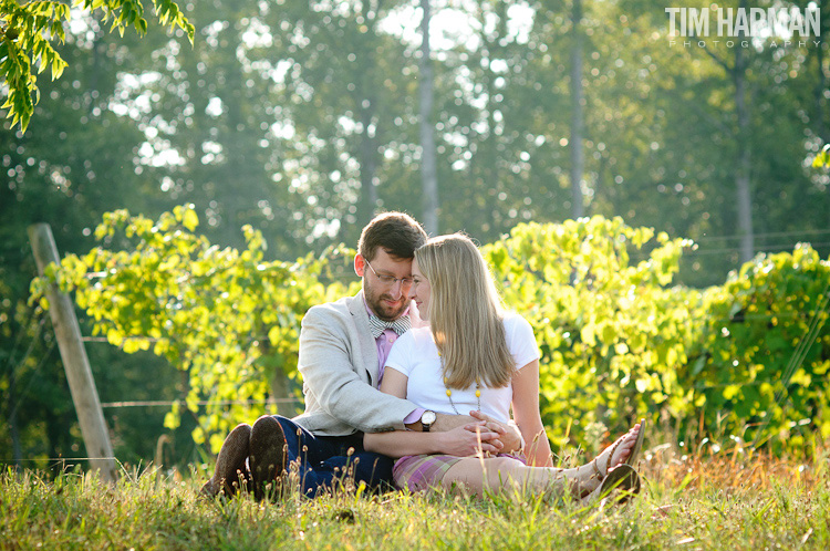 engagement shoot in an apple orchard