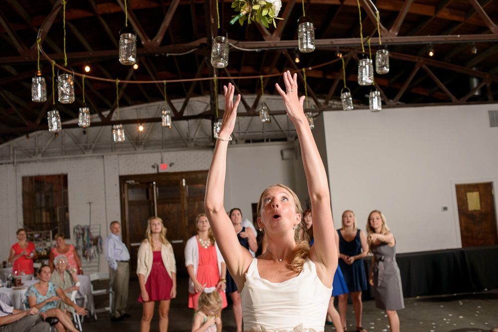 wedding at stonebridge church, reception at brickyard