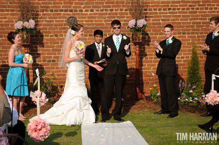 Wedding and reception at The Cotton Warehouse in Monroe, GA