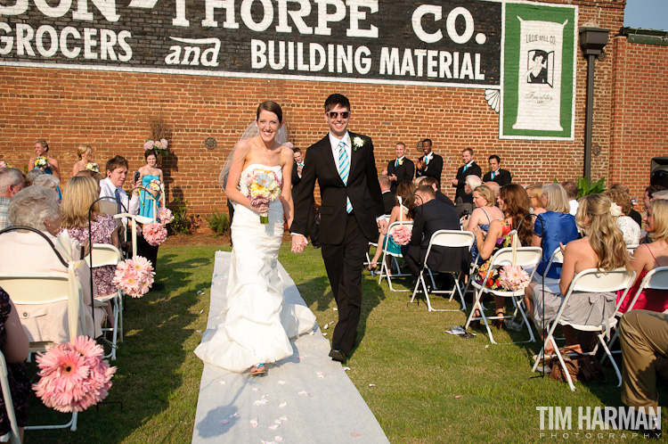 Wedding and reception at The Cotton Warehouse in Monroe, GA